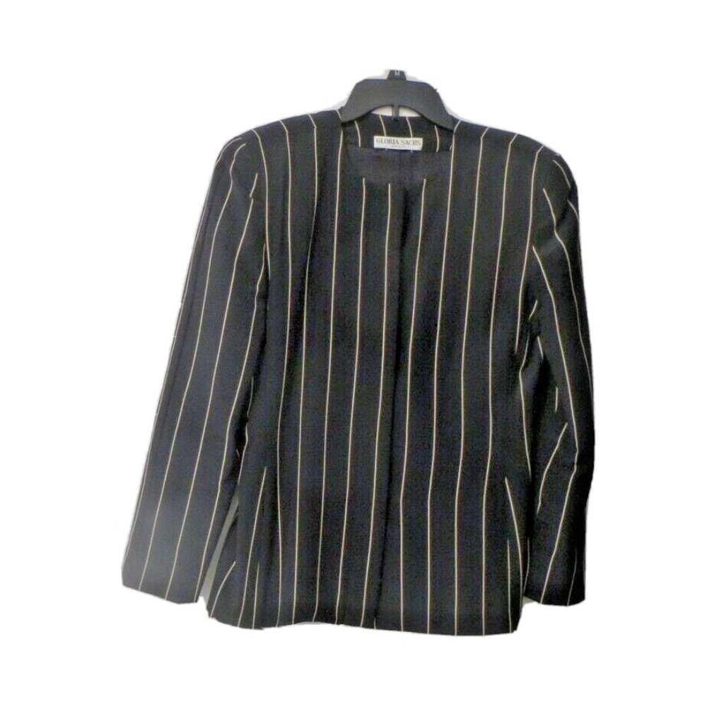 FINAL Gloria Sachs Black Button Front Jacket EUC